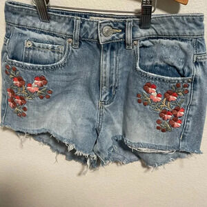 Garage floral‎ denim festive short shorts for women size 0